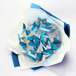 Букет из бабочек, светящийся, голубой, набор для творчества, 35 шт.