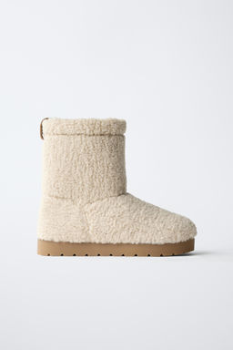 FAUX SHEARLING ANKLE BOOTS