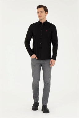 Мужская черная базовая рубашка с длинным рукавом Неожиданная скидка в корзине - U.s. polo assn фото 4