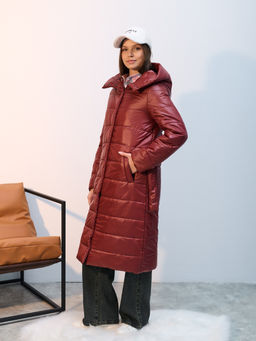 Пальто демисезонная "Анель" бордо