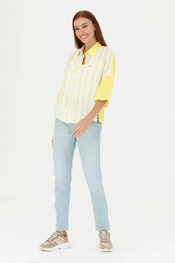 Женская неоново-желтая рубашка с длинным рукавом - U.s. polo assn фото 11