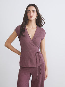 V Yaka Dokulu Kad?n Yelek