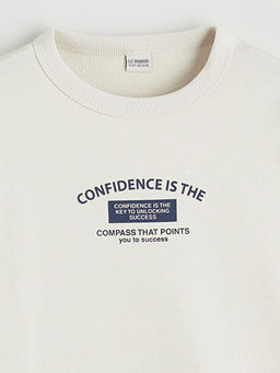 Bask?l? Erkek ?ocuk Sweatshirt