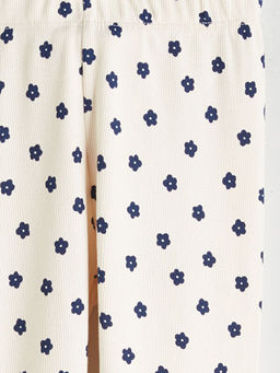 ?i?ek Desenli Fitilli K?z ?ocuk Tayt