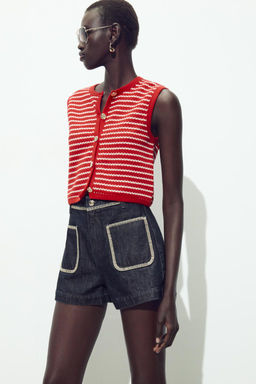 JACQUARD BUTTON WAISTCOAT TOP - Zara фото 3