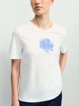 Футболка из хлопка с принтом / Zarina фото 6