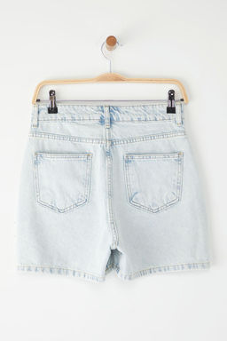 TRENDYOLMILLA Mavi Kiraz Nak?sl? Denim Sort TWOSS25SR00101  фото 7