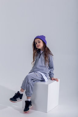 073 Детский костюм, серый меланж (3хнитка петля) - Knitka wear фото 6