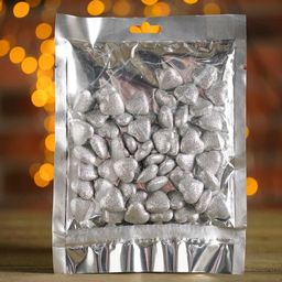 Цена за 2 шт. Фигурка для поделок и декора "Сердце", набор 50 шт., размер 1 шт. 1,5×1,5×0,5 см, цвет серебро