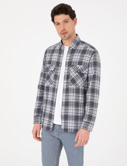 Lacivert Klasik Yaka _ift Cepli Regular Fit G_mlek Ceket
