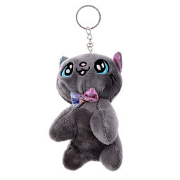 Мягкая игрушка Кот с бабочкой, на брелоке, 10 см, цвета МИКС