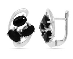 Серьги из серебра сапфир корунд, Прелесть