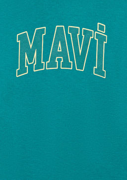 Mavi Logo Bask?l? Kapusonlu Yesil Sweatshirt  фото 4
