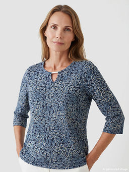 Bisiklet Yaka Desenli Bluz