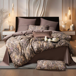 Комплект постельного белья Сатин Премиум на резинке CPAR051 180*200*30;160*200*30;140*200*30 Евро 4 Наволочки