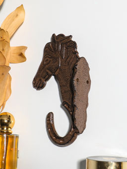 Крючок декоративный чугун "Лошадь и подкова" 17,7х10,5х3,5 см