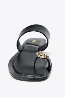 METALLIC BEAD TOE POST SANDALS - Zara фото 9