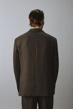 BLAZER TRAJE 100% LINO / Marr?n oscuro - Zara фото 3