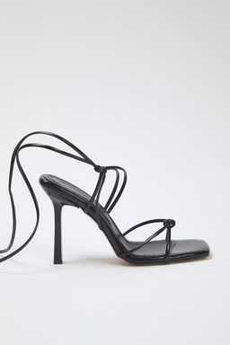 Trendyolmilla Shoes Siyah Bilekten Baglama Detayl? Kad?n Ince Topuklu Sandalet TAKSS25TO00095  фото 9