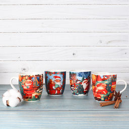 Кружки 6 штук на металлическом стенде 250 мл Новый год / X600 / кружка новогодняя - Галеонтрейд фото 2