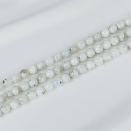 Бусины для украшений из Лунного камня с включением Турмалина(38 бусин) 38 см