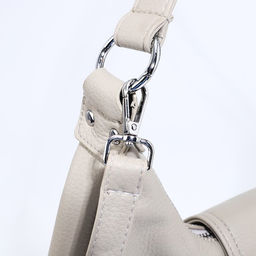 Сумка-мешок на молнии, наружный карман, длинный ремень, цвет серо-бежевый - Simaland фото 5