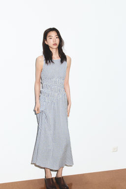 GINGHAM CHECK MIDI DRESS - Zara фото 2
