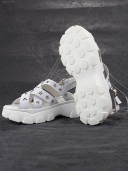 08-PEAG47-1 WHITE Босоножки женские (натуральная кожа)