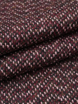 Шерсть пальтово-костюмная Твид Зигзаг цв.темно-вишневый меланж, ш.1.5м, шерсть-30%, п/э-70% - Купава фото 7