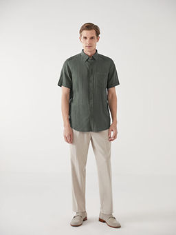 Regular Fit K?sa Kollu Poplin Erkek G?mlek