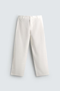 PANTAL?N FLUIDO PLIEGUES LATERALES / Blanco roto - Zara фото 7