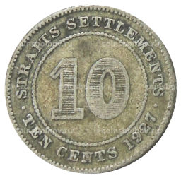 10 центов 1927 года Стрейтс Сетлментс