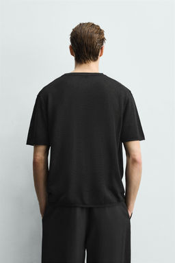 CAMISETA PUNTO MEZCLA VISCOSA / Negro - Zara фото 3