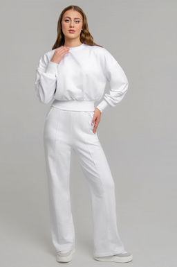 Арт. 2538 Костюм женский с брюками 44-48 (3 шт) Цвет:белый - Калинка фото 2
