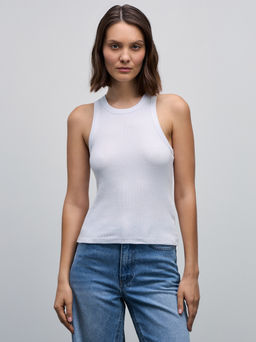 Базовая майка с вырезом халтер / Zarina фото 3