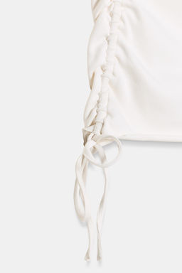 CAMISETA FRUNCES AJUSTABLES / Crudo - Zara фото 5