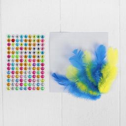 Набор для творчества. Аппликации перьями и стразами Какаду 21 х 14,8 см - Школа талантов фото 6