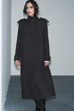 ZW COLLECTION LIMITED EDITION LONG WOOL COAT - Zara фото 4