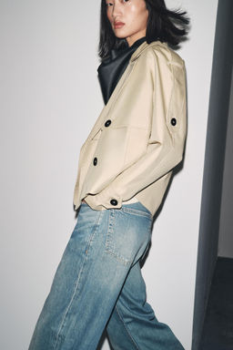 ZW COLLECTION WATER-REPELLENT SHORT TRENCH COAT