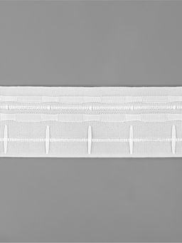 Шторная лента, фиксированная сборка, матовая, 60 мм, 50±1 м, 2 шнура, белая