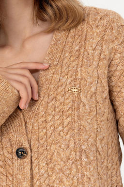 U. S. Polo Assn Женский трикотажный кардиган песочного меланжа - U.s. polo assn фото 21