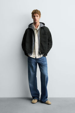 DENIM ZIP-UP OVERSHIRT