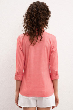 Женская красная базовая рубашка с длинным рукавом Неожиданная скидка в корзине - U.s. polo assn фото 3