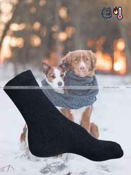 Цена за 12 пар. Термоноски мужские верблюжья шерсть внутри махра арт. А0501 ЧЕРНЫЕ - Bfl фото 7