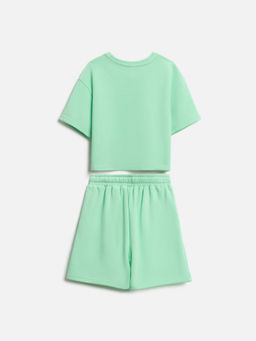 ACOOLA / Комплект для девочек ((1)джемпер и (2)шорты) Purim1 мятный  фото 2