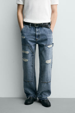 JEANS BOLSILLO CARPINTERO RELAXED FIT / Azul - Zara фото 2
