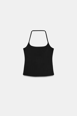TOP HALTER PUNTO STRETCH / Negro - Zara фото 4