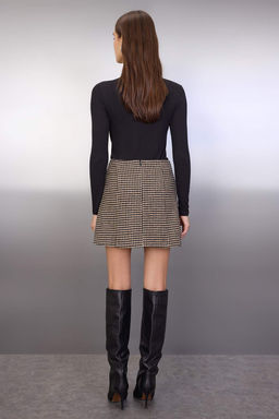 Kahverengi Kazayag? Desenli Mini Kase Etek TWOAW26ET00069 - Trendyolmilla фото 8