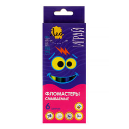 Лео Играй Фломастеры смываемые LPFP-06 6 цв Лео Играй Фломастеры смываемые LPFP-06 6 цв
