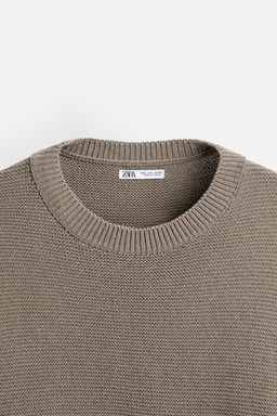 TEXTURED COTTON BLEND SWEATER - Zara фото 23
